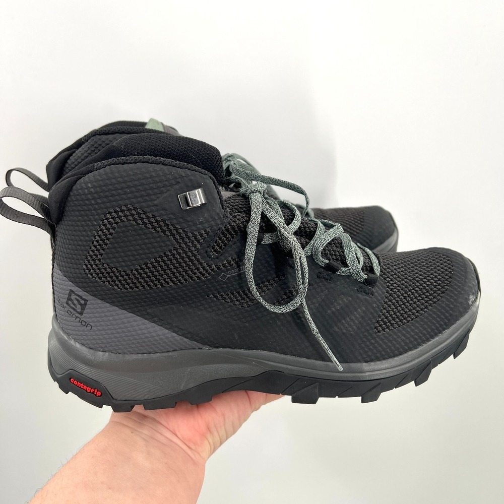 Salomon Contragrip outline mid hiking boots‎ outdoor gorpcore black green 9
